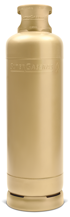 Botijão de gás P45 de 45 kg dourado Supergásbras